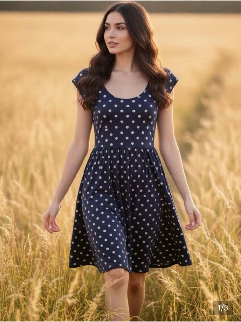 Garnet Hill Polka Dot Jersey Dress 14
